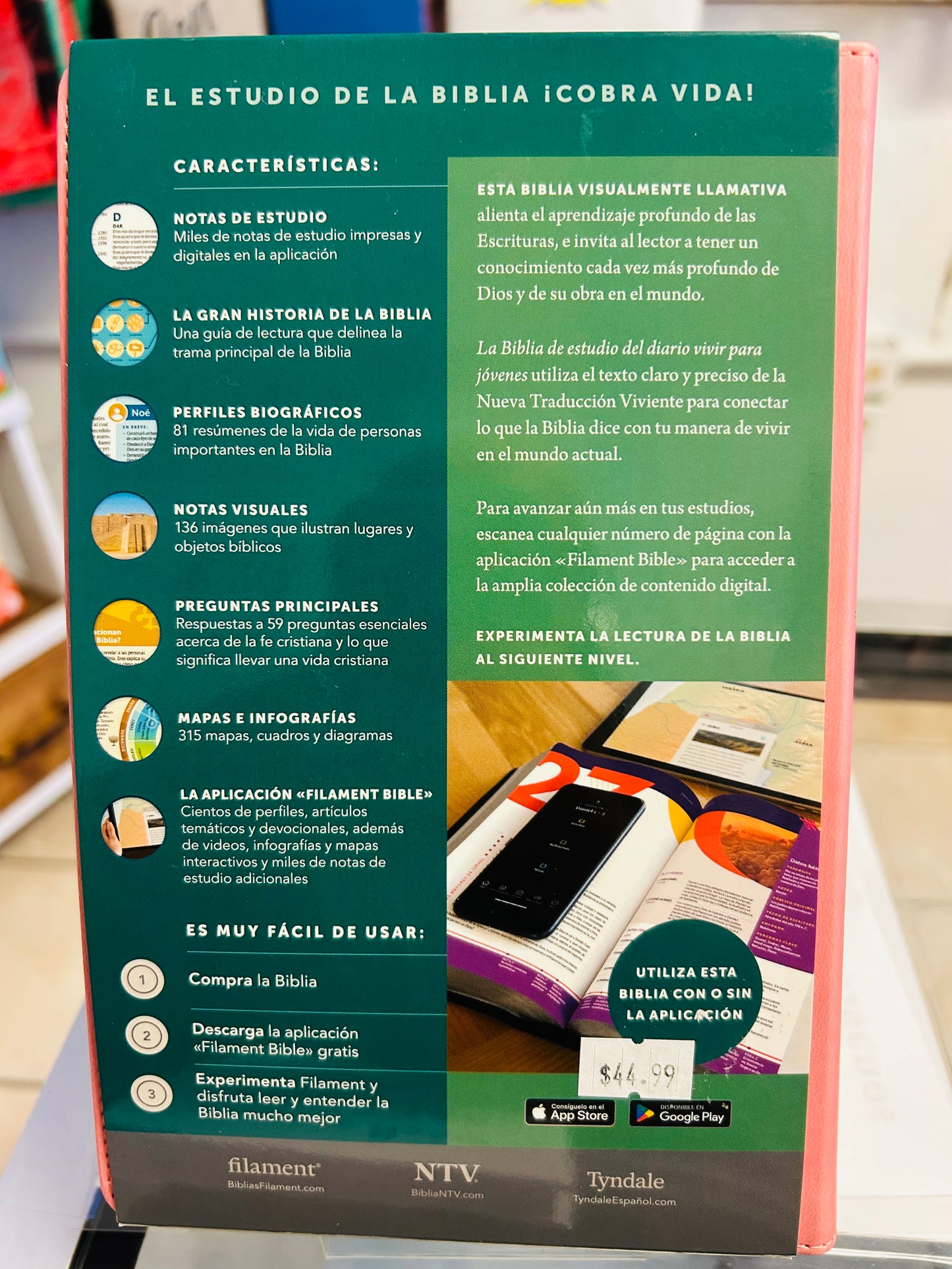 Biblia de Estudio del Diario Vivir para Jóvenes NTV