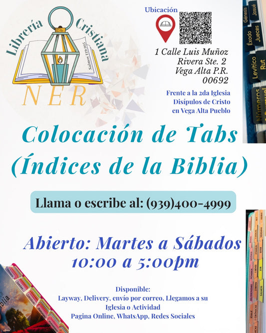 Colocación de Índices, Etiquetas, Taps, Pestañas de la Biblia