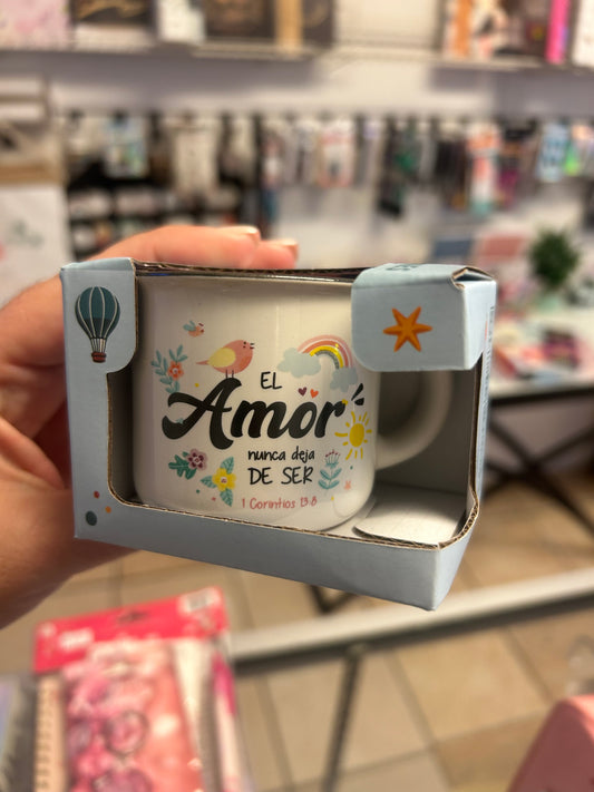 Taza 3OZ El Amor nunca deja de ser 1cor. 13:8
