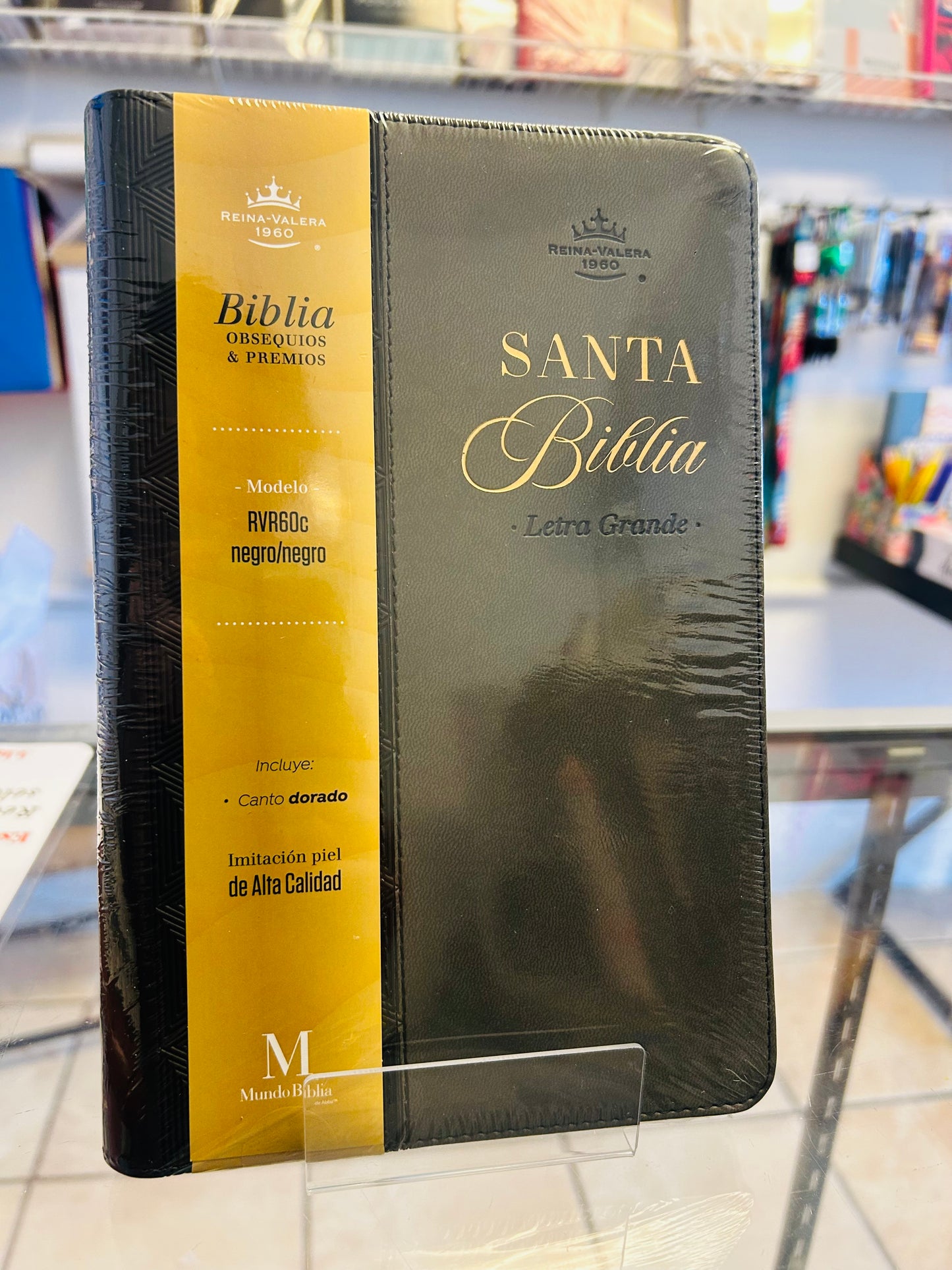 Santa Biblias Obsequios & Premios, letra grande 11.5 puntos Negra y Gris