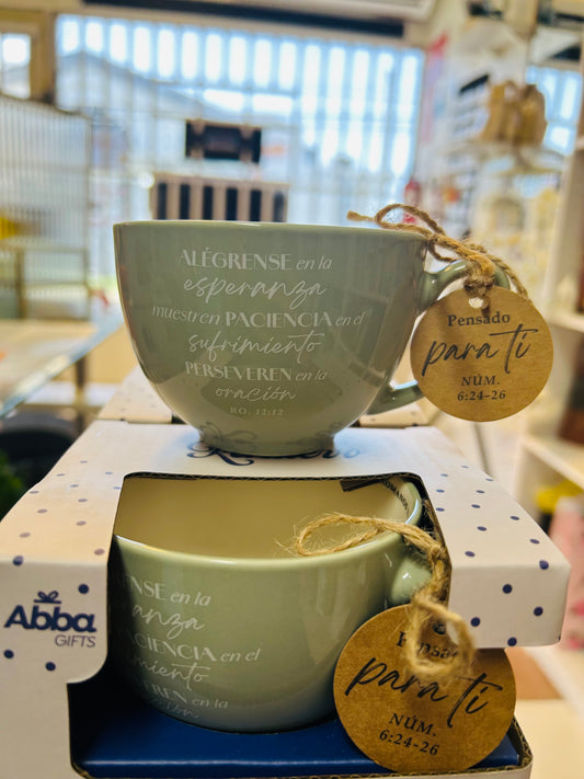 Taza verde Romanos 12:12